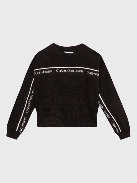 Calvin Klein Jeans Pulover Logo Tape negru