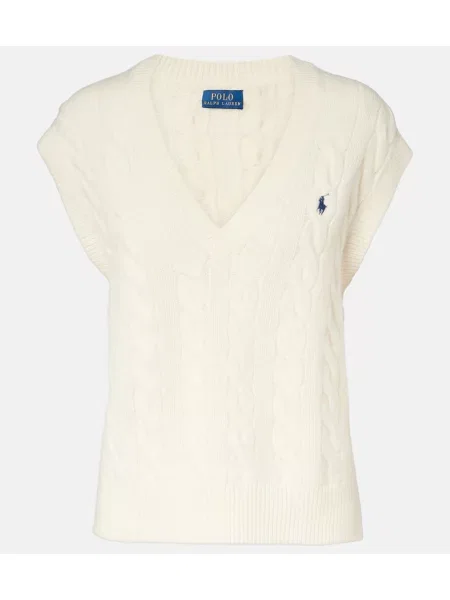 Вълнен елек Polo Ralph Lauren бяло