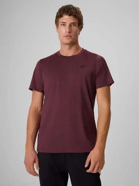T-shirt treningowy z wykończeniem szybkoschnącym 4F czerwona