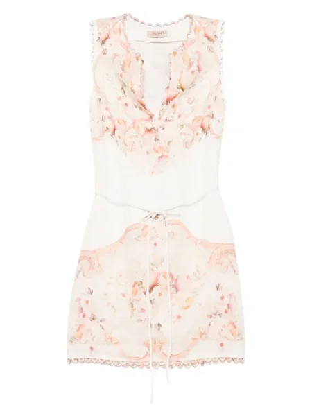 Rochie mini Twinset cu model floral cu imagine de costum alb