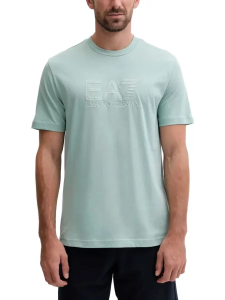 Tricou Ea7 Emporio Armani cu broderie verde