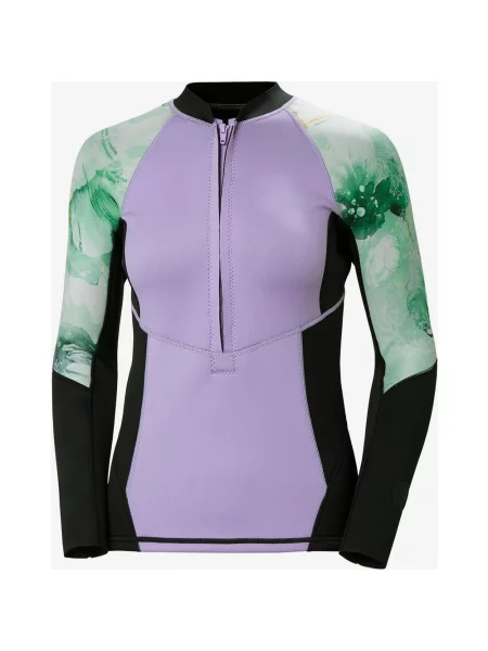 Neoprenowy t-shirt Helly Hansen Waterwear Half Zip z długim rękawem w kolorze liliowo-zielonym M