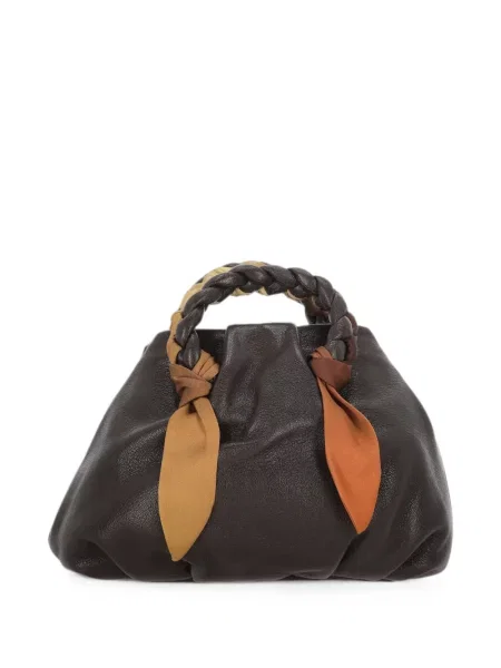 Geantă shopper Hereu din piele țesută maro