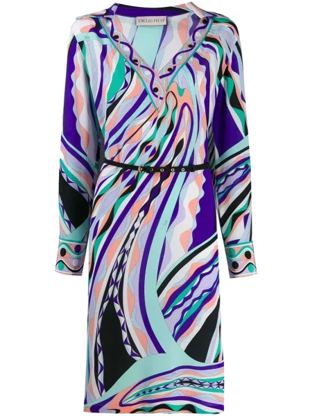 Rochie midi Pucci cu imagine cu imprimeu abstract violet