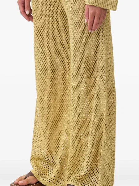 Pantaloni Camilla ajurate auriu