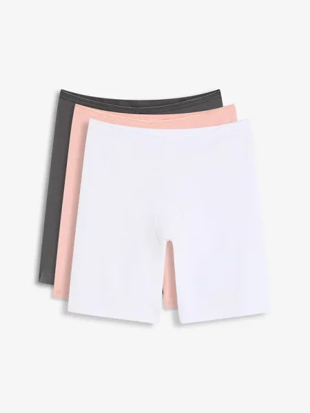 Długie bokserki z bawełny organicznej 3 pary różowe
