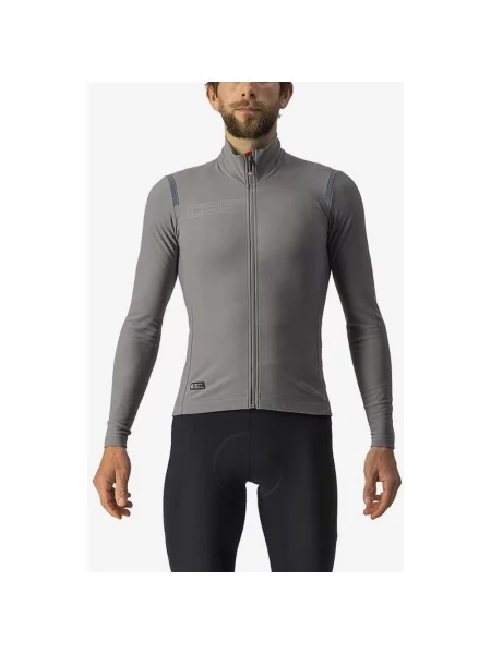 Koszulka rowerowa Castelli Tutto Nano RoS Rosso Corsa długi rękaw niklowo-szary S szara