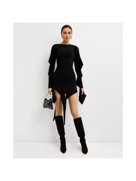 Sukienka mini Mugler z falbankami czarna