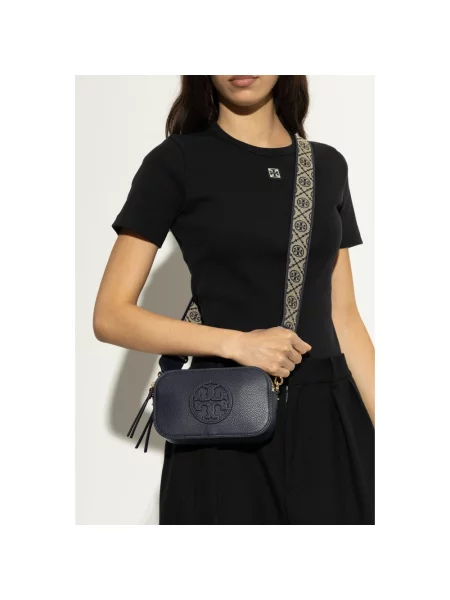 Torebka crossbody Tory Burch skórzana elegancka niebieska