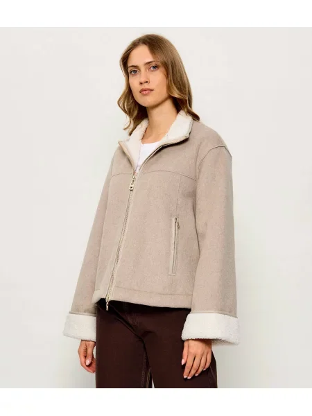 Liu Jo Sport Palton | shearling cu adaos de lână bej
