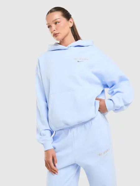 Nike Bluza Z Kapturem Studio Flc Os Gls niebieska