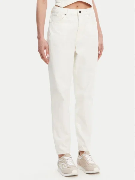 Дънки Guess Jeans с висока талия бяло