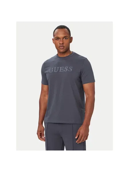 Guess Marškinėliai Tamsiai Regular Fit mėlyna