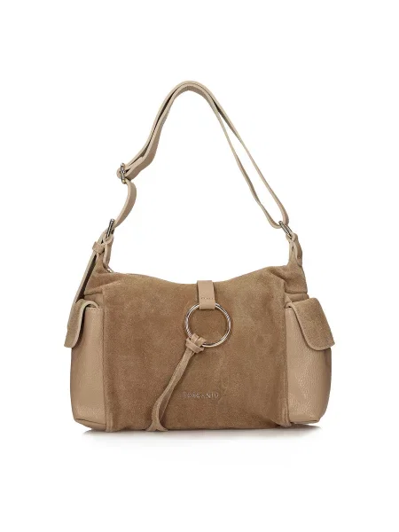 Замшевая сумка Toscanio бежевая
