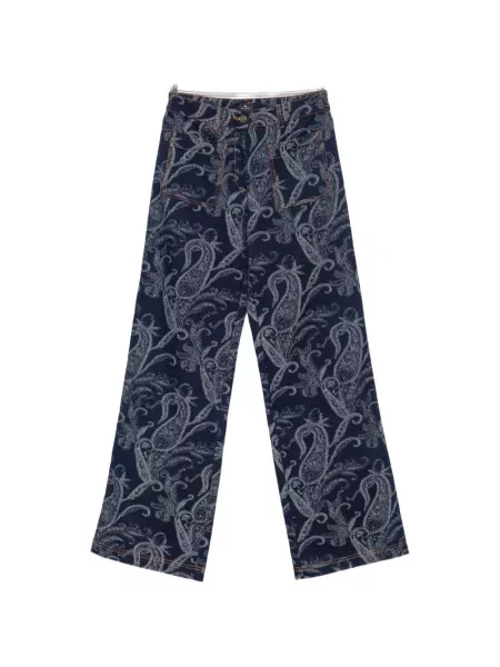 Blugi Etro cu imagine cu model paisley albastru