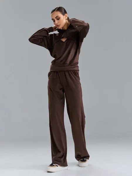 Велюровий Спортивний костюм ISSA Plus темно-коричневий коричневий