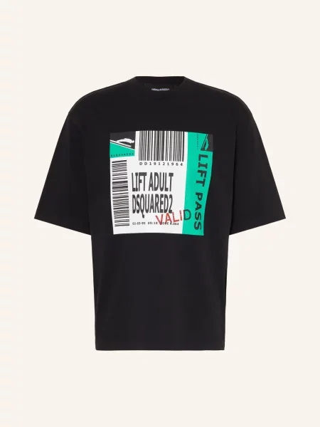 T-Shirt schwarz biała