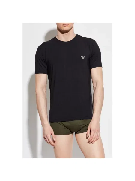 Koszulka Emporio Armani z logo czarna