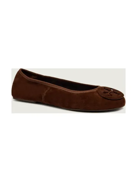 TORY BURCH Balerina MINNIE TRAVEL | hasított bőr barna