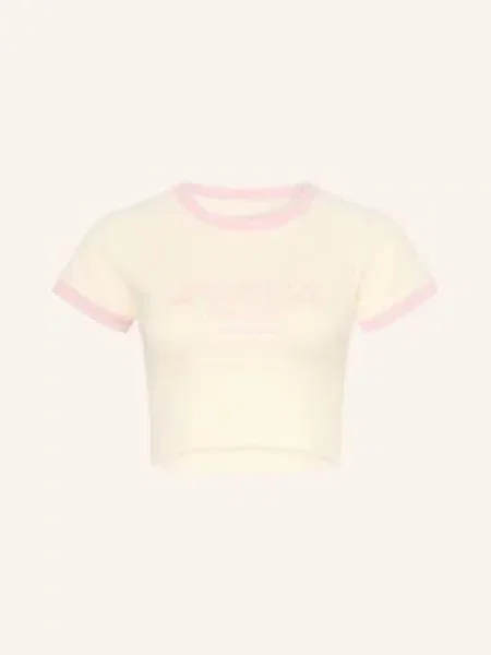 Another Cotton Lab Krótka Koszulka Post Pilates weiss różowa