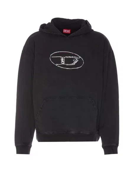 Hoodie Diesel s kapuco črna