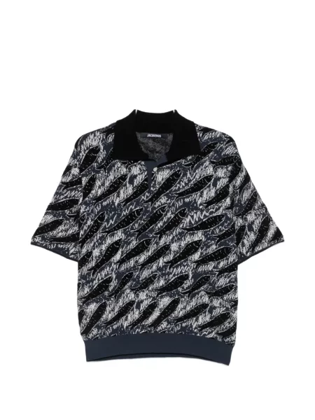 Tricou polo Jacquemus cu imagine negru
