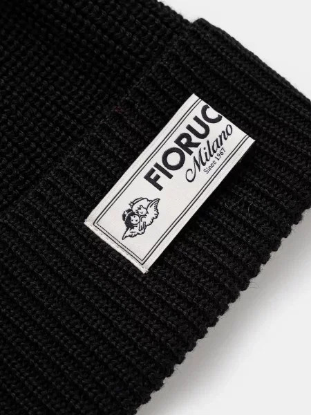 Шапка з домішкою вовни Fiorucci Knit Logo Beanie вовна чорний