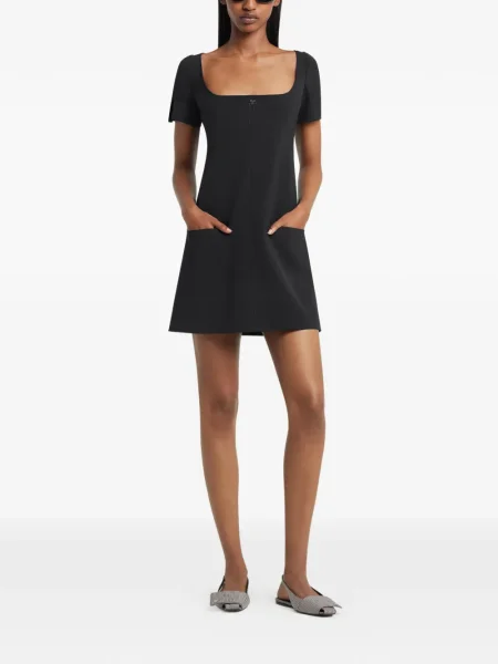 Rochie mini Courreges cu cataramă de costum negru