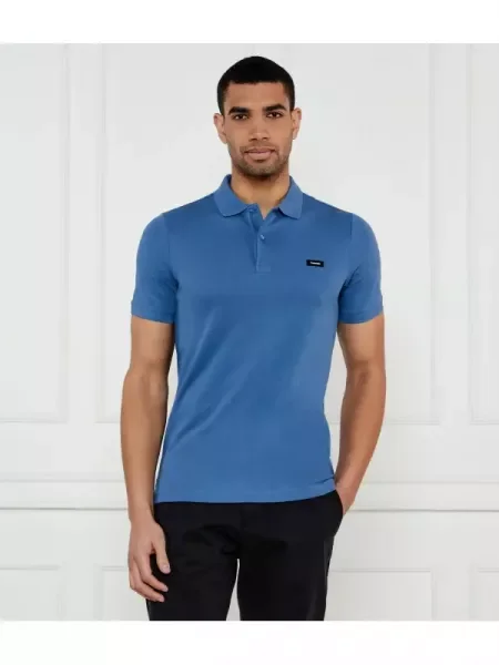 Calvin Klein Tenisz póló | stretch pique kék