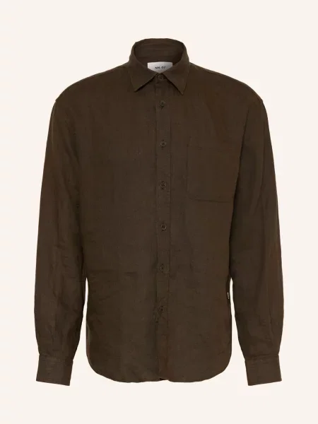 Lněná Košile Dino Comfort Fit khaki