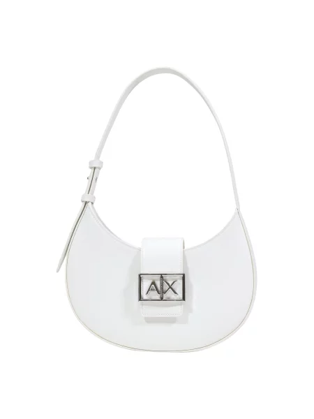 ARMANI EXCHANGE Torba za čez ramo JODIE srebrna / off-bela bela