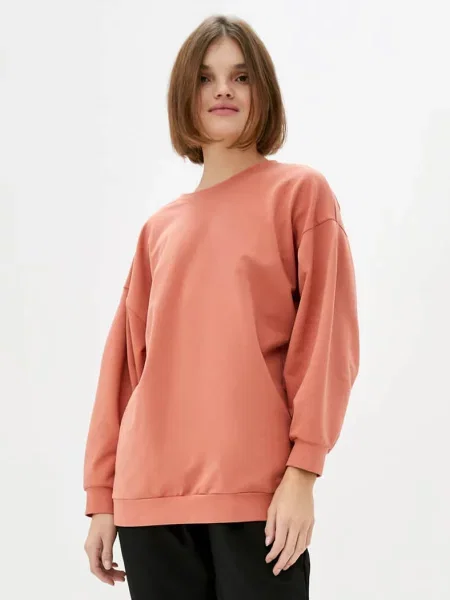 Женский однотонный свитшот коричневий