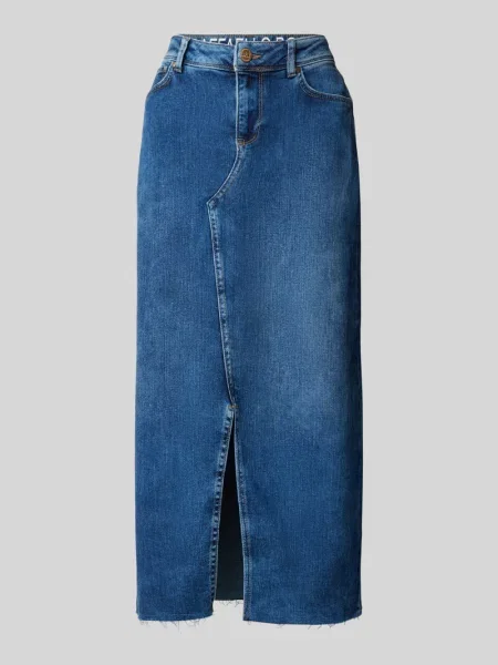 Spódnica jeansowa z rozcięciem model ‘LINDY’ Raffaello Rossi niebieska