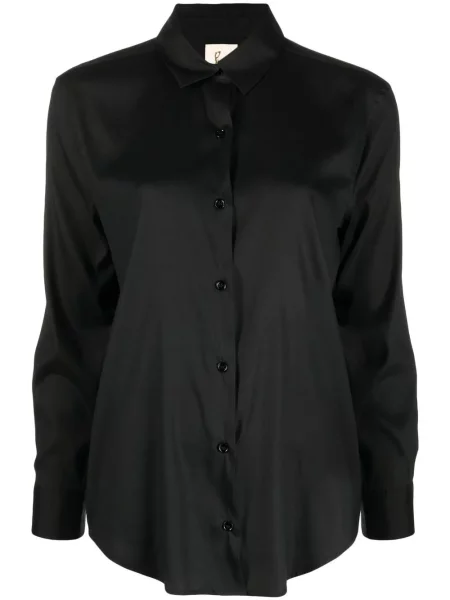 Jedwabna długa koszula Paula czarna