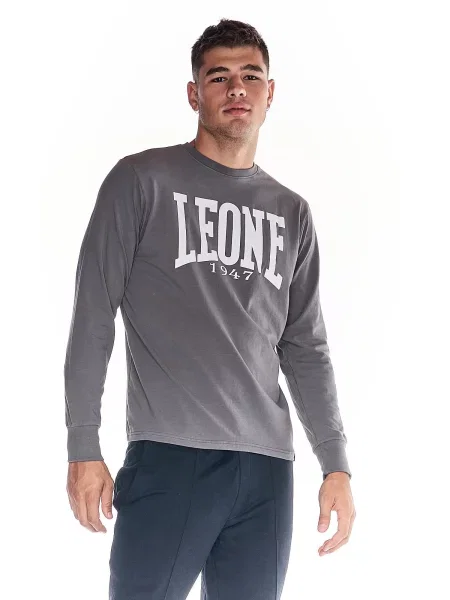 Leone Apparel koszulka z długim rękawem szara