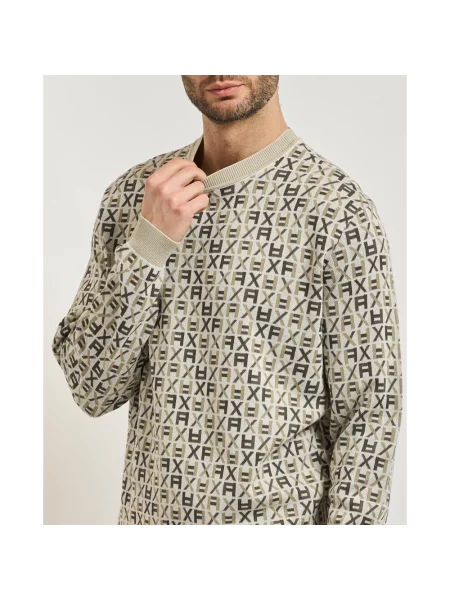 Sweter Armani Exchange z logo beżowy
