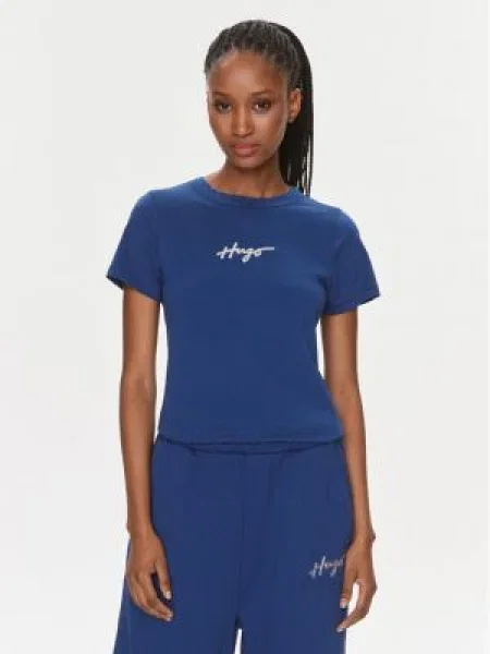 HUGO Tricou Classic albastru