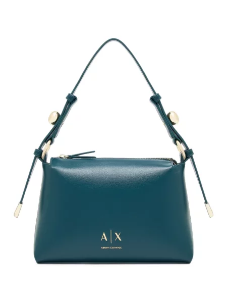 Geantă shopper Armani Exchange cu autograf albastru
