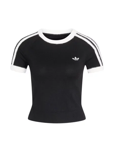 T-shirt adidas Knitted T-shirt Black/ White L czarna