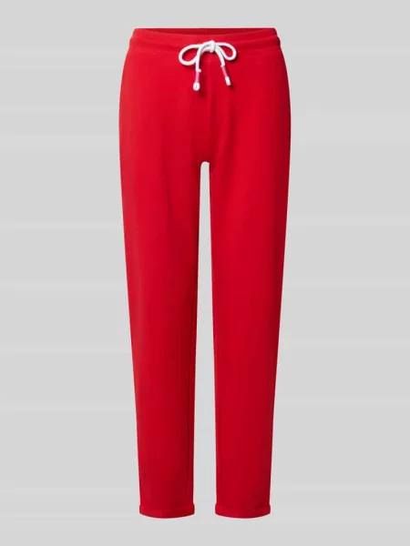 Spodnie dresowe o kroju slim fit z mieszanki bawełny model Cozy Nights' Mey czerwone
