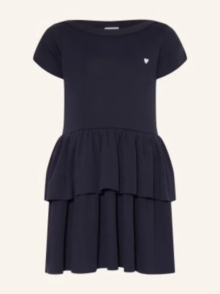 Petit Bateau Jerseyové Šaty S Volánky tmavě modrá