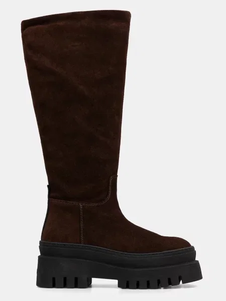 Замшеві чоботи Steve Madden Chipp на платформі коричневий