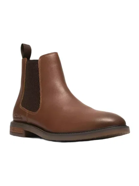 Botki Clarks skórzane brązowe