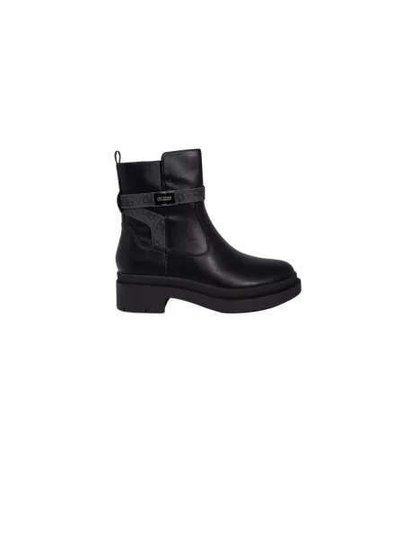 Lniane botki Guess czarne