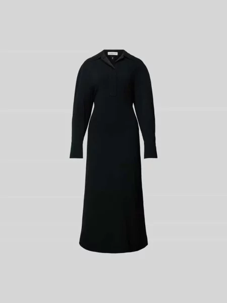 Sukienka midi z kołnierzykiem typu resort Victoria Beckham czarna