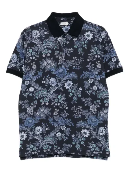 Polo Etro cu model floral cu imagine albastru
