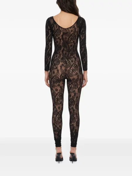 Gėlėtas nėriniuotas kombinezonas Wolford juoda