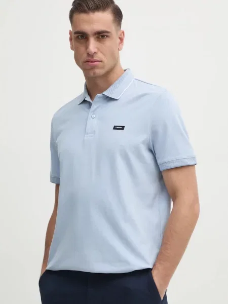 Calvin Klein Тениска с яка и син