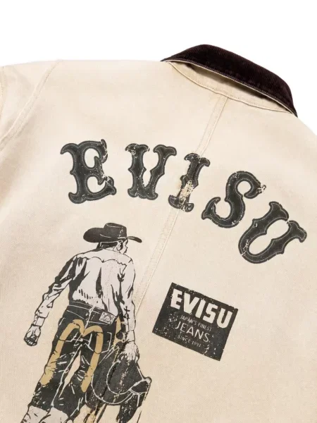 Palton Evisu cu imagine din canvas