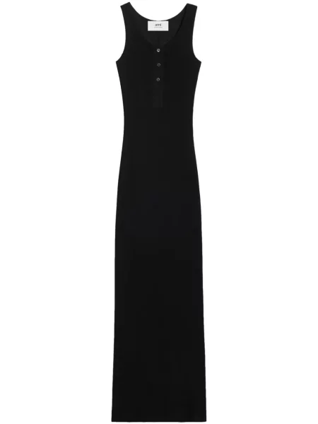 Rochie maxi Ami Paris fără mâneci negru